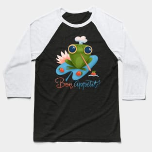 Cute Frog Hold Strawberries Baseball T-Shirt